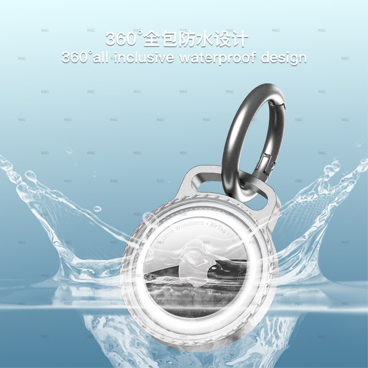 AirTag Metal Protective Case with Keychain and Waterproof
