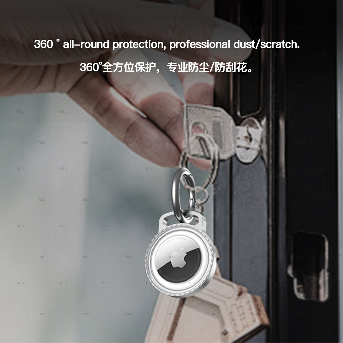 AirTag Metal Protective Case with Keychain and Waterproof